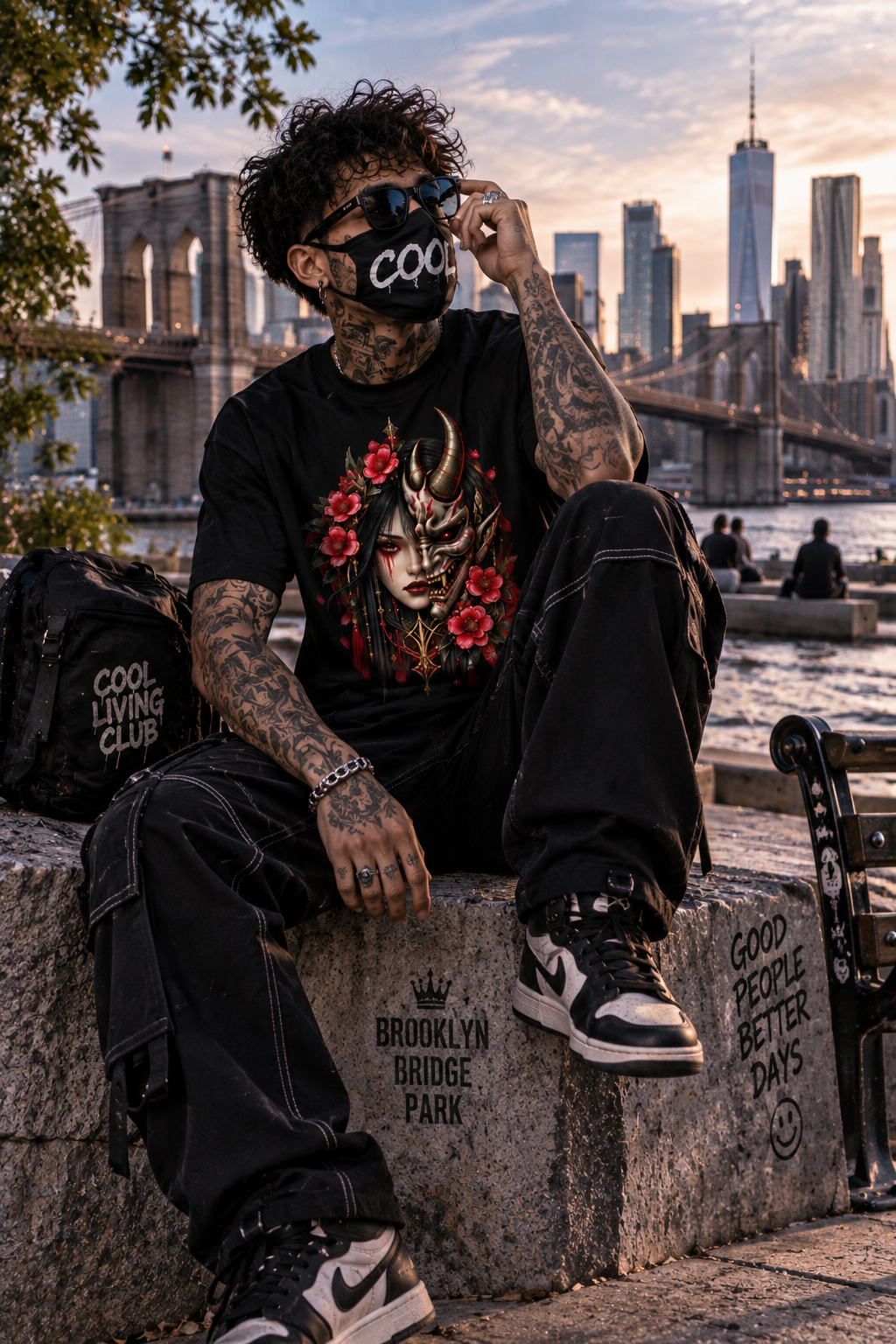 DARK REFLECTIONS – Crimson Oni | Japanese Gothic T-Shirt