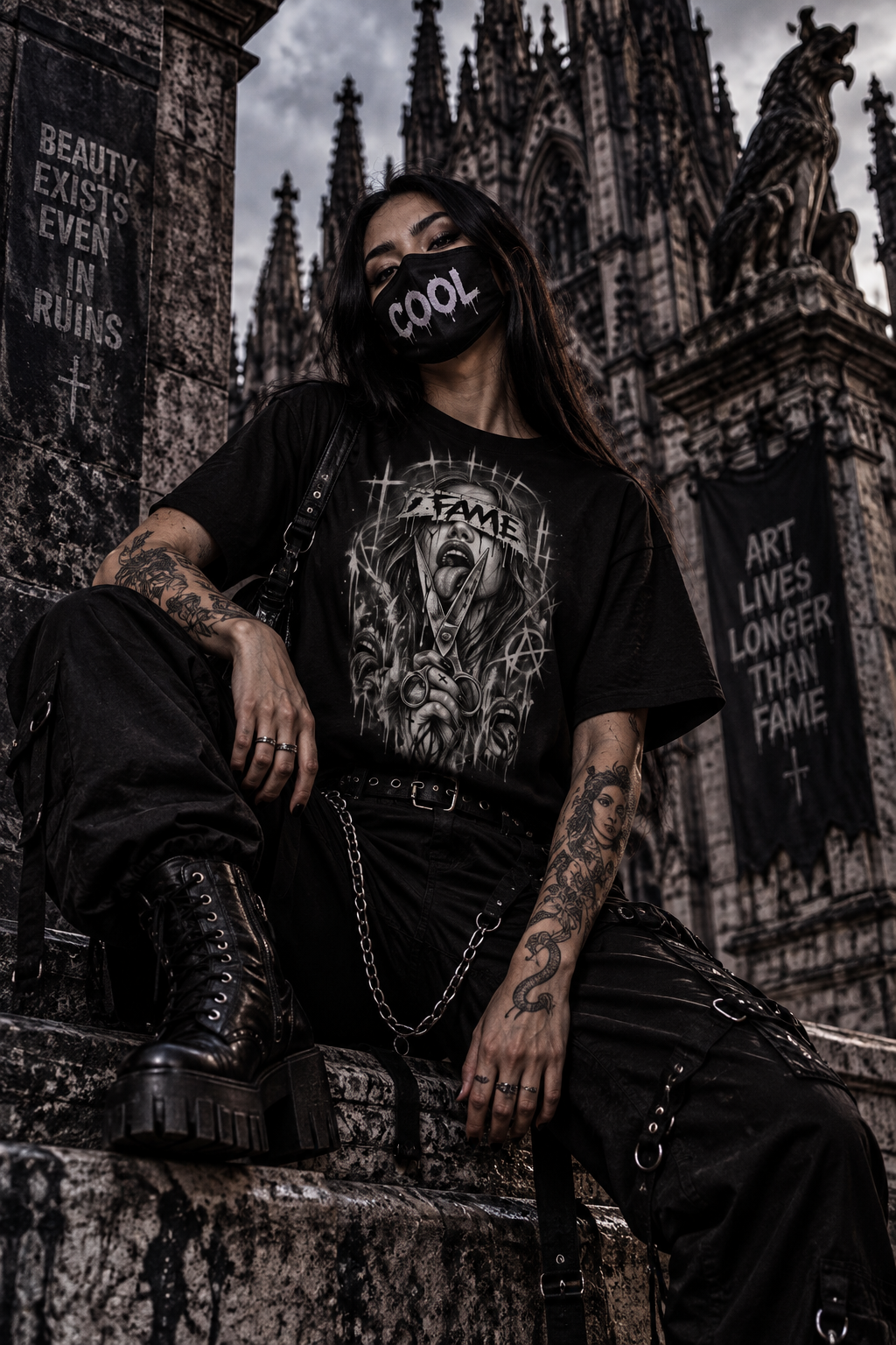 DARK REFLECTIONS – FAME | Dark Art T-Shirt