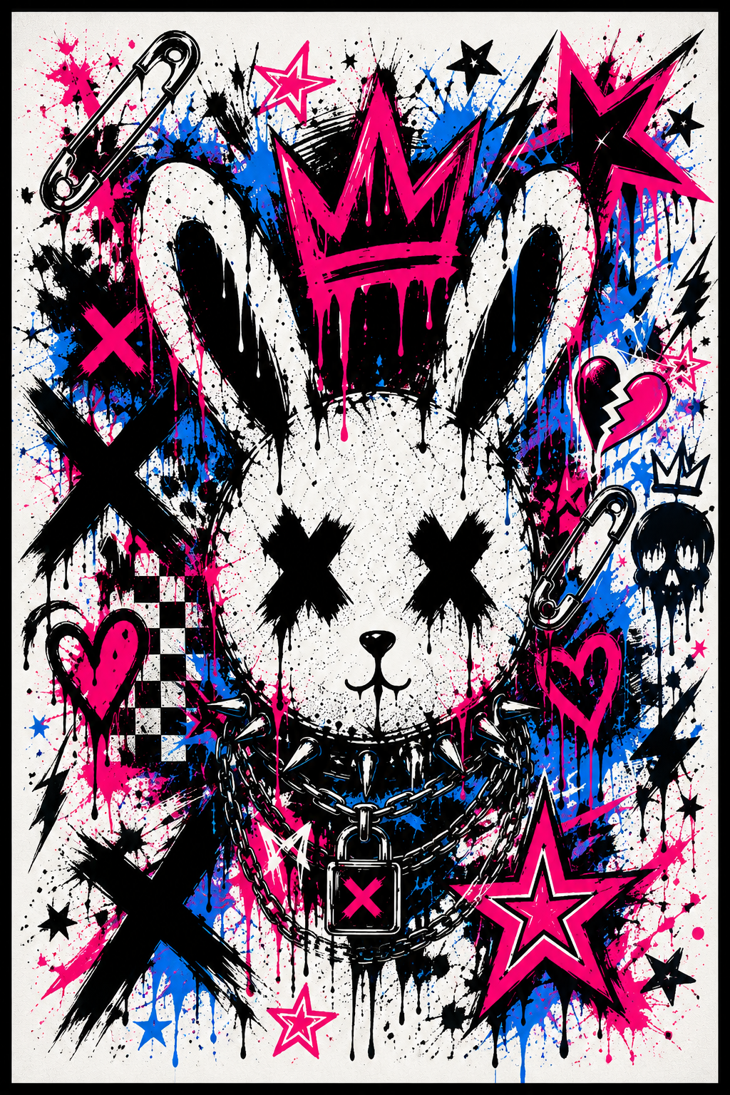 Graffiti Bunny X | Street Art Poster