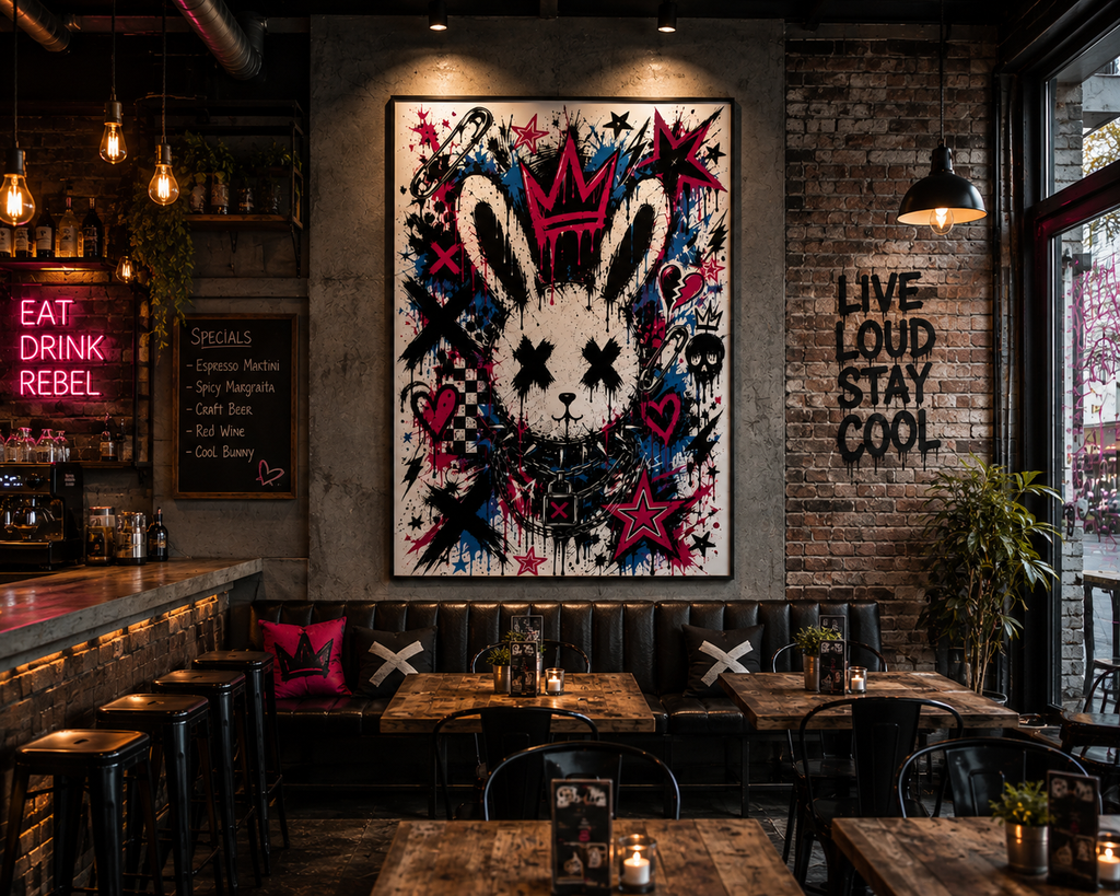 Graffiti Bunny X | Street Art Poster