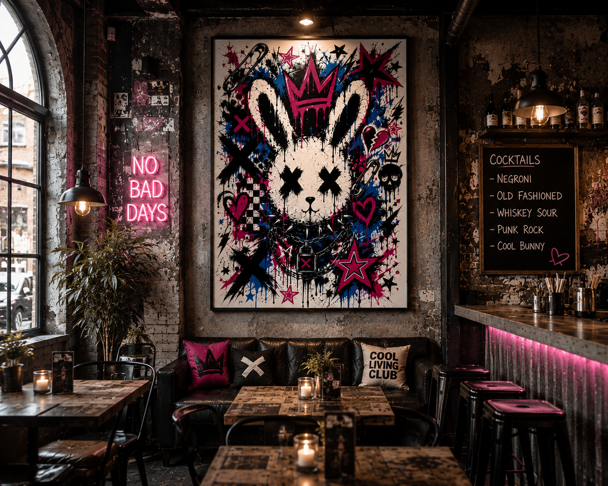 Graffiti Bunny X | Street Art Poster