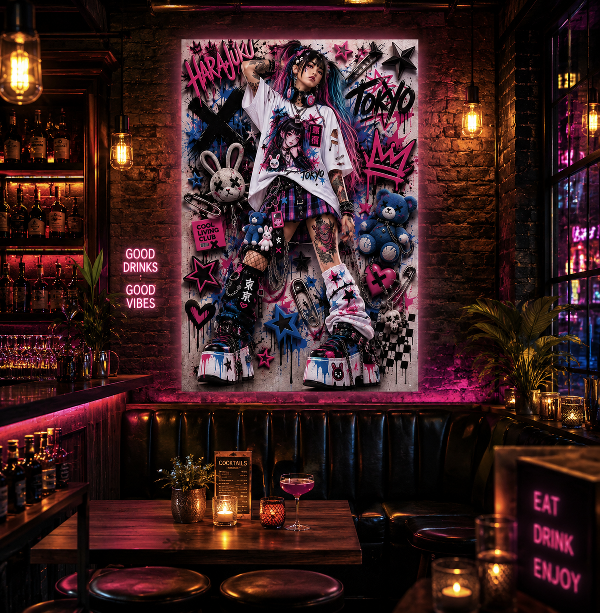 Graffiti Harajuku Girl 3D | Poster