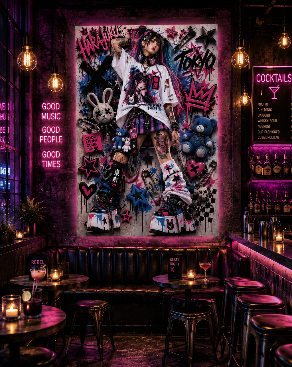 Graffiti Harajuku Girl 3D | Poster