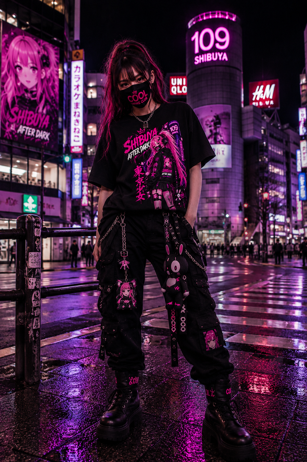 TOKYO GIRLS – Shibuya After Dark | Cyberpunk T-Shirt