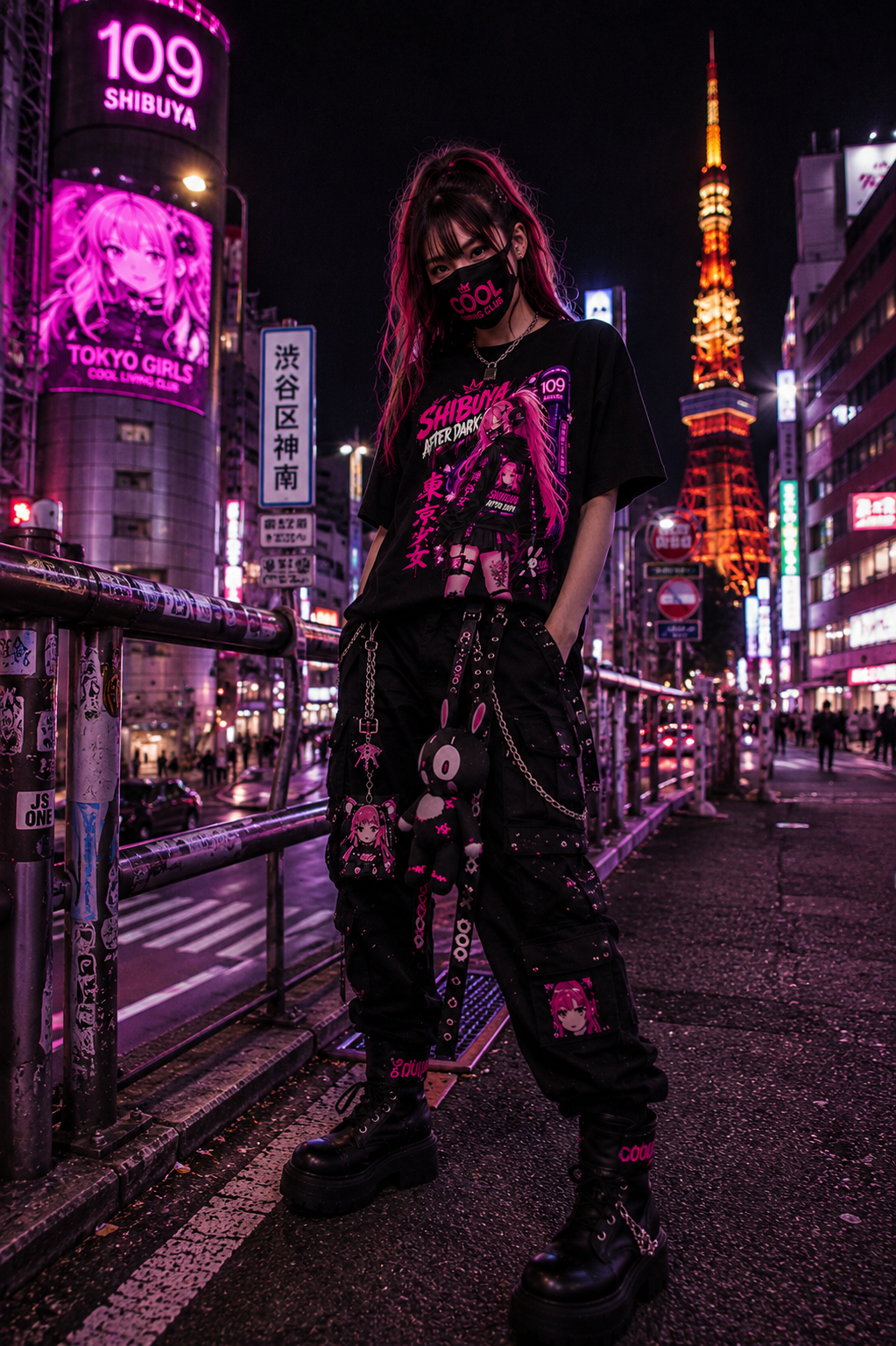 TOKYO GIRLS – Shibuya After Dark | Cyberpunk T-Shirt