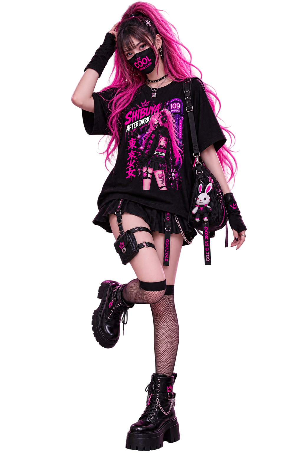 TOKYO GIRLS – Shibuya After Dark | Cyberpunk T-Shirt