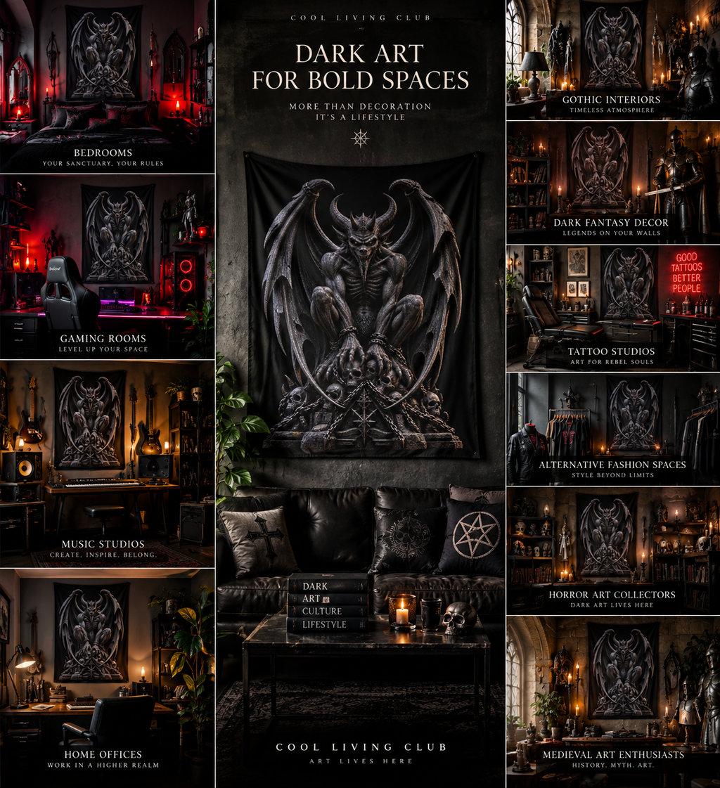 DARK REFLECTIONS – The Gargoyle | Wall Tapestry