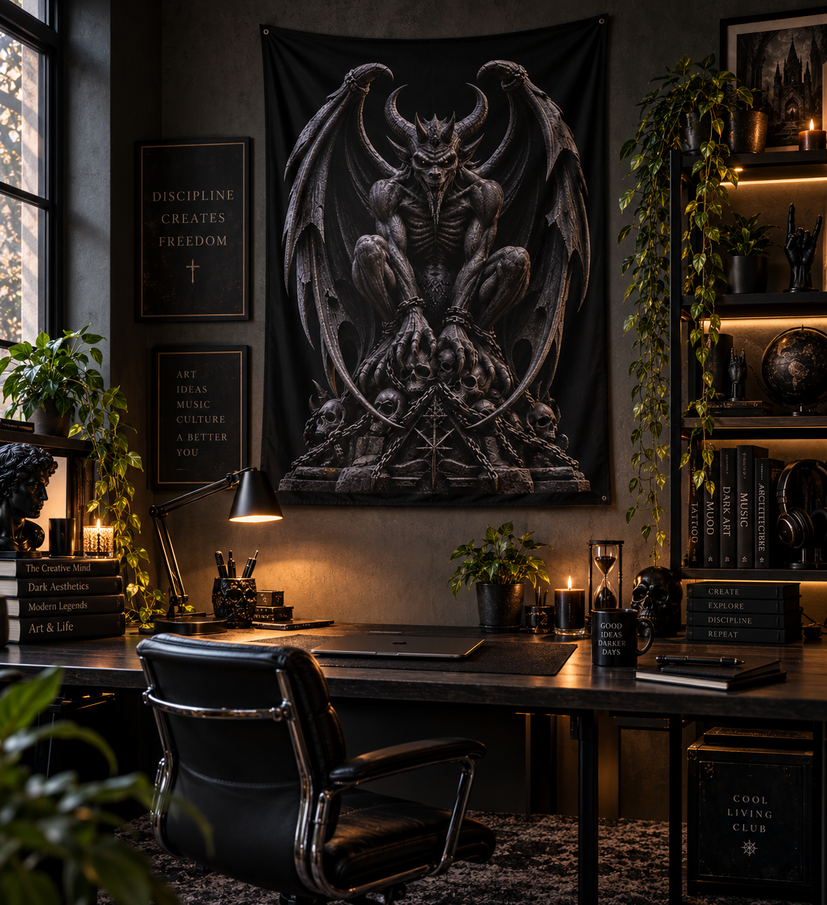 DARK REFLECTIONS – The Gargoyle | Wall Tapestry