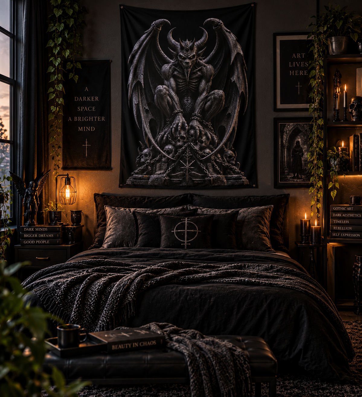 DARK REFLECTIONS – The Gargoyle | Wall Tapestry