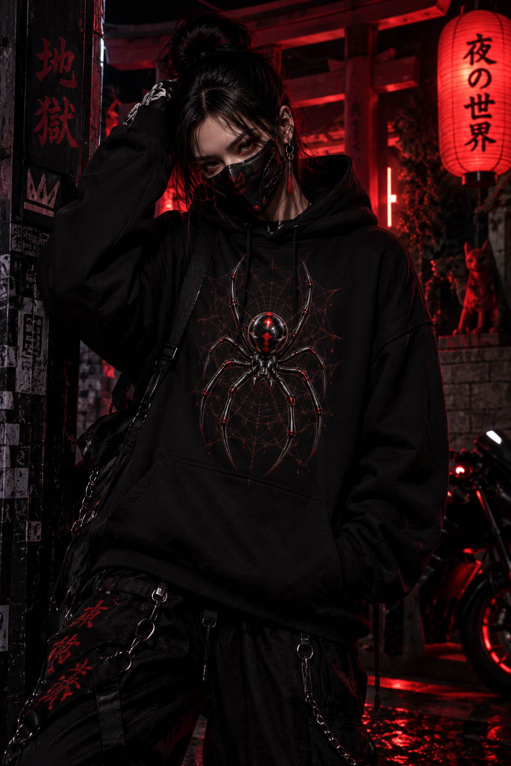 FALLEN ANGEL – Twin Demons | Gothic Hoodie