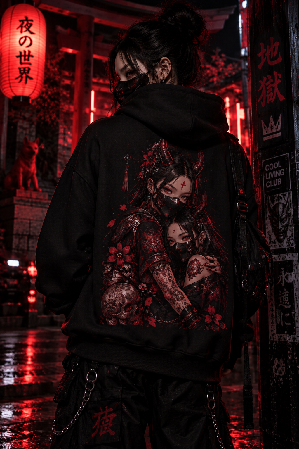 FALLEN ANGEL – Twin Demons | Gothic Hoodie