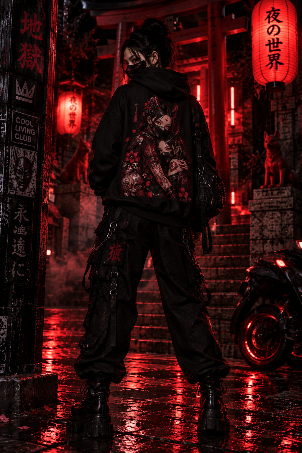 FALLEN ANGEL – Twin Demons | Gothic Hoodie