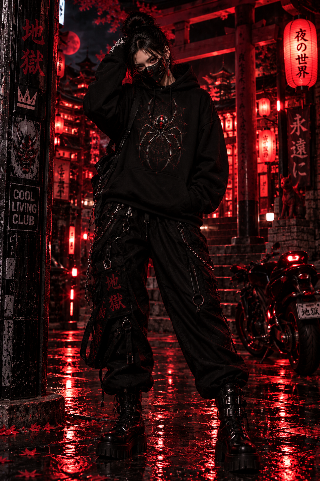 FALLEN ANGEL – Twin Demons | Gothic Hoodie