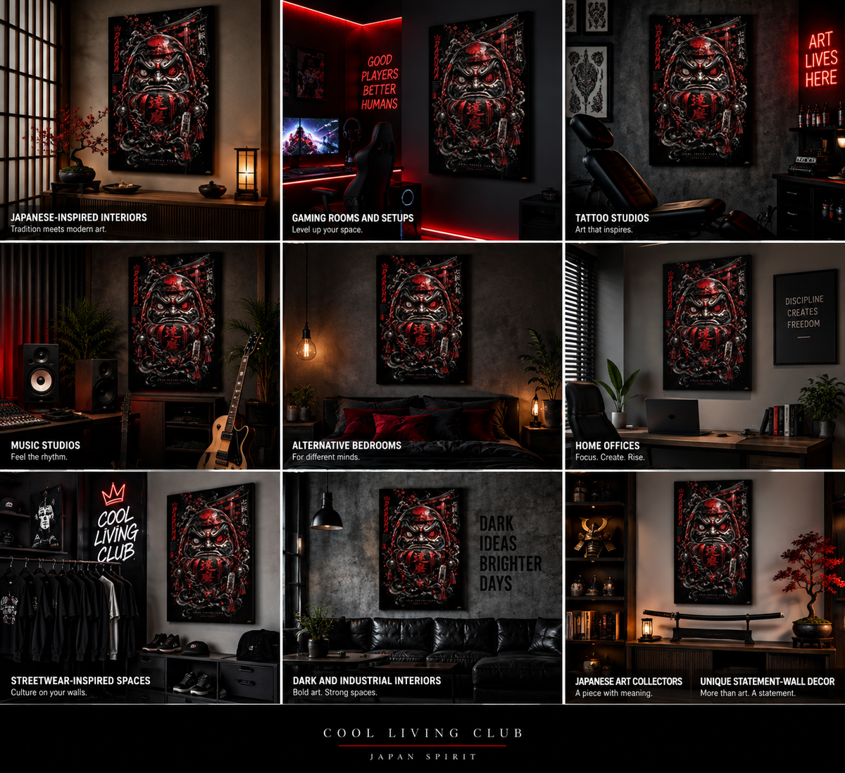 DARK DARUMA – Japanese Spirit | Acrylic Print