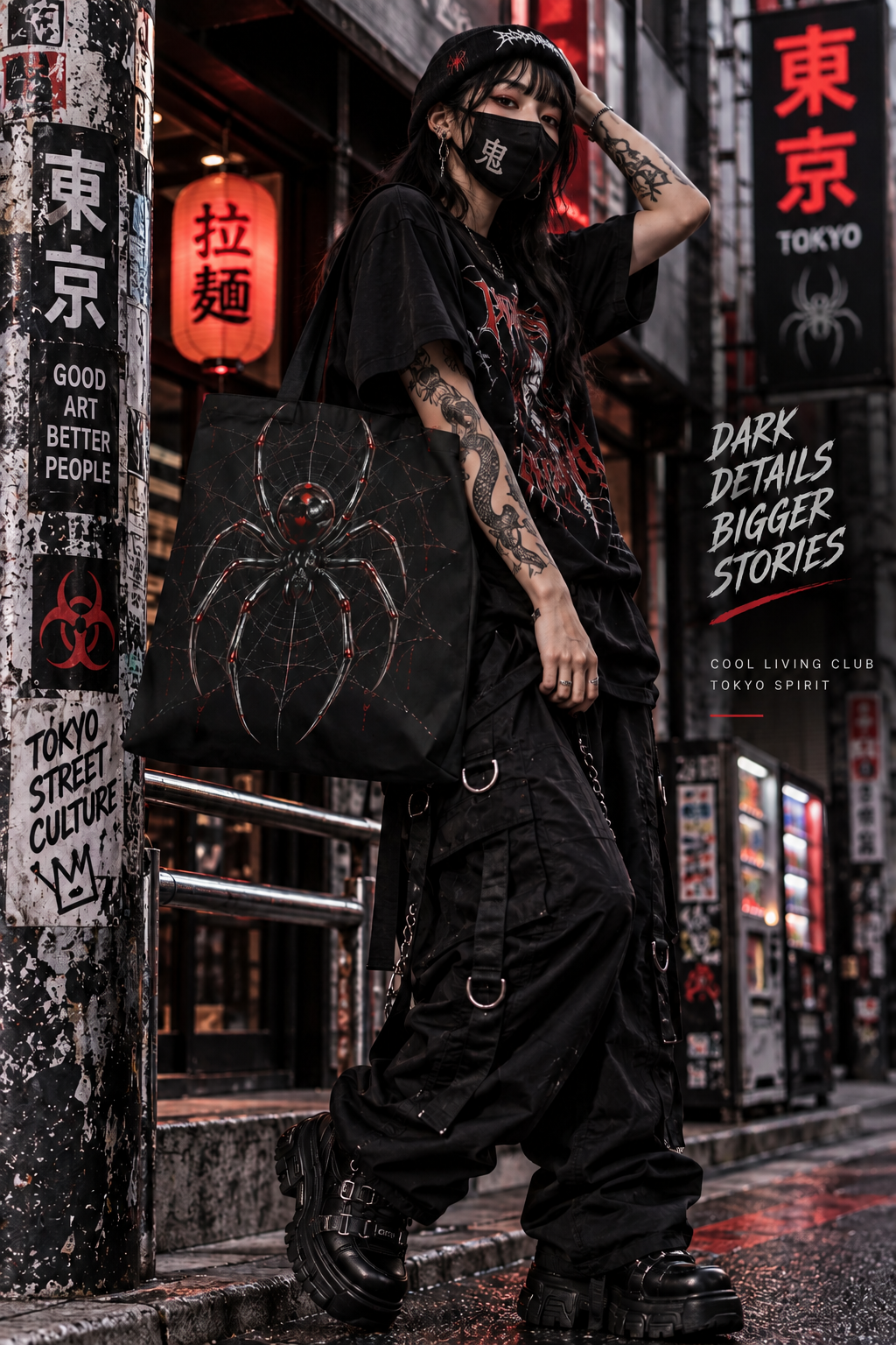 BLACK WIDOW – Spider | Gothic Tote Bag
