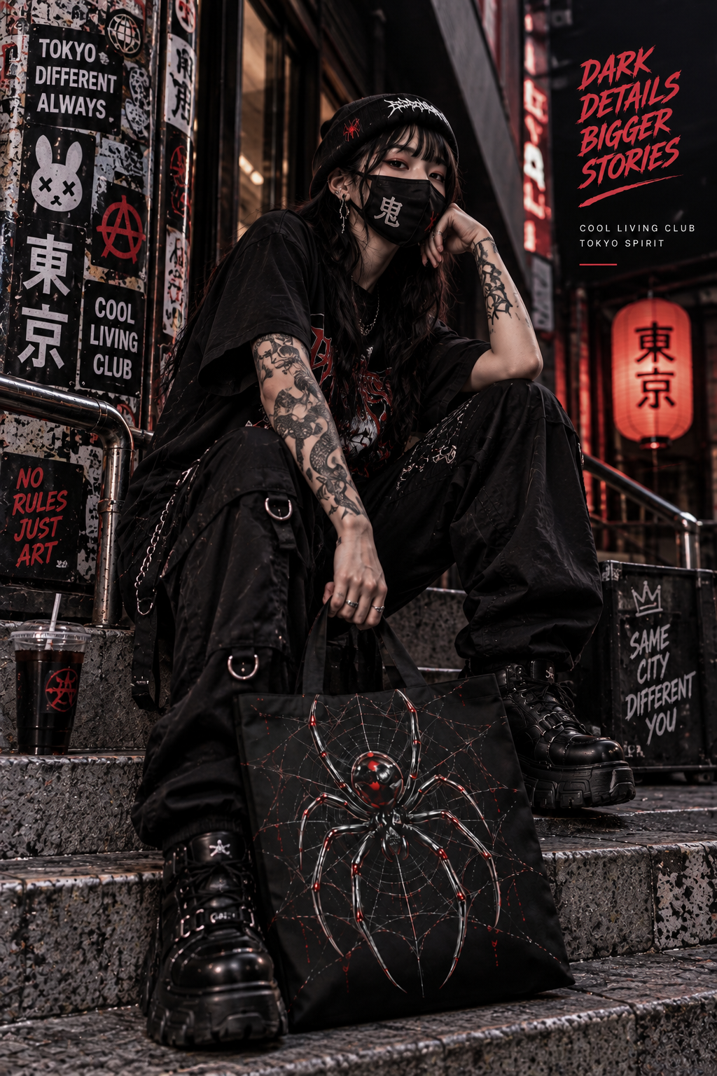 BLACK WIDOW – Spider | Gothic Tote Bag