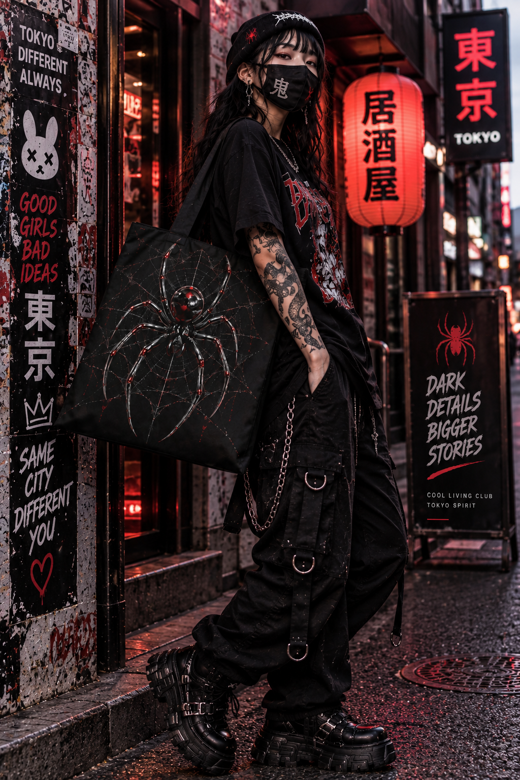 BLACK WIDOW – Spider | Gothic Tote Bag