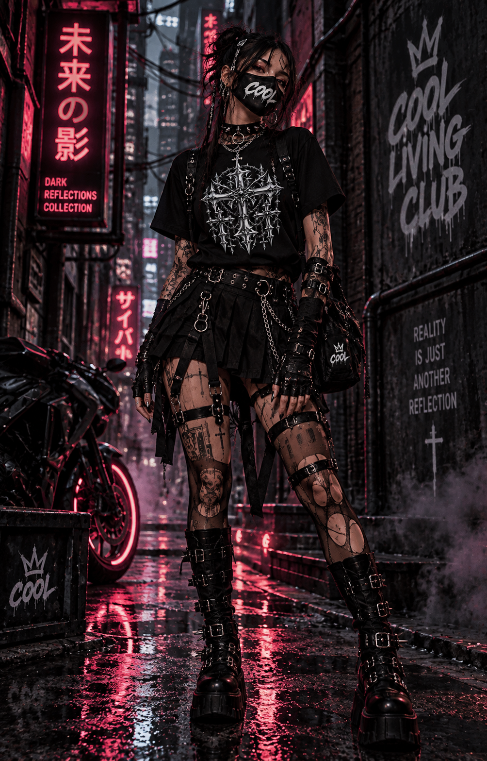 DARK REFLECTIONS – Sigil | Cyberpunk T-Shirt