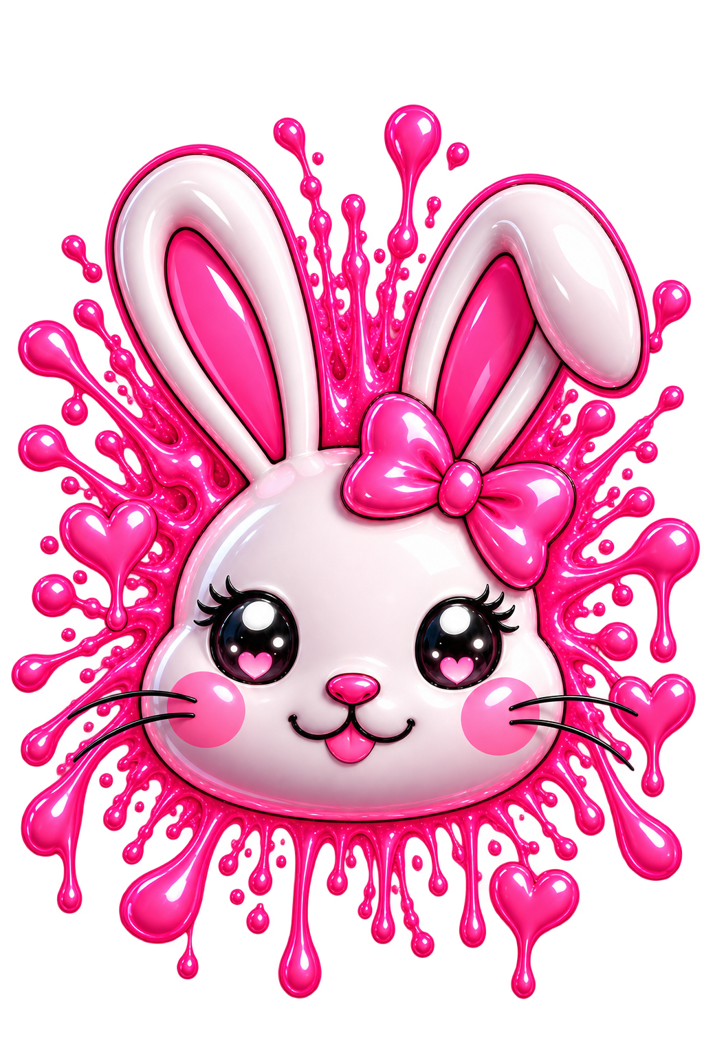 SHIBUYA RABBIT 3D – Premium Acrylic Wall Art | Kawaii Japanese Bunny Decor | Pink Anime Room Aesthetic | Modern Acrylic Print | Cool Living Club