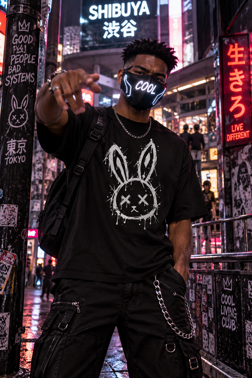 DARK REFLECTIONS – Gothic Bunny | Graffiti T-Shirt