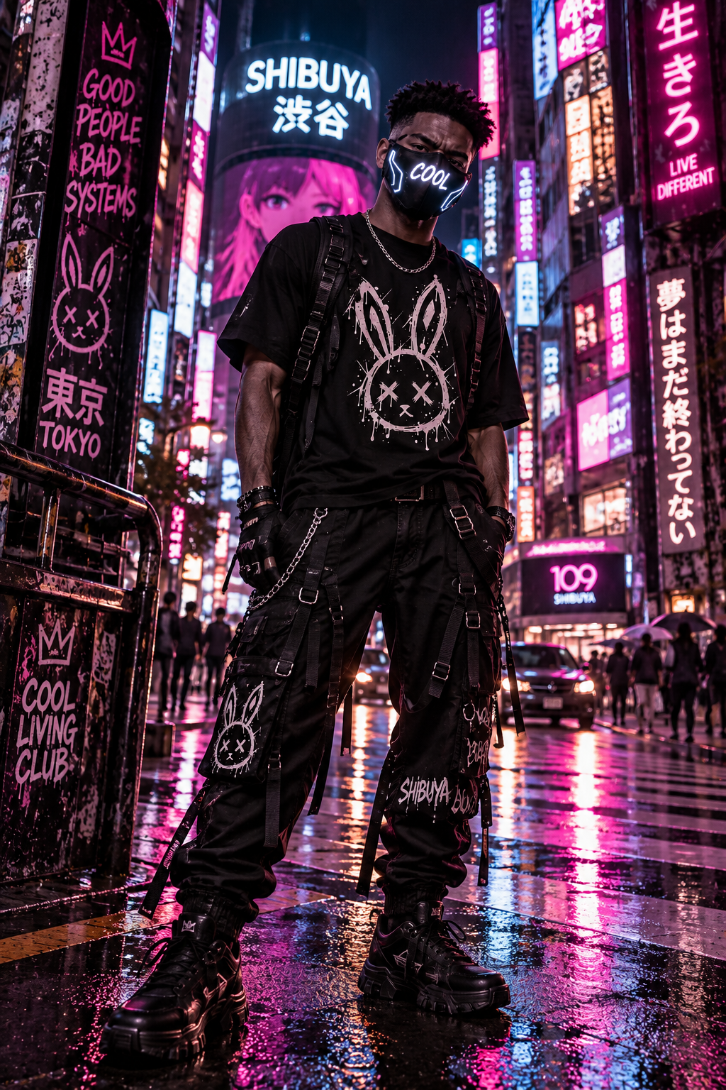 DARK REFLECTIONS – Gothic Bunny | Graffiti T-Shirt