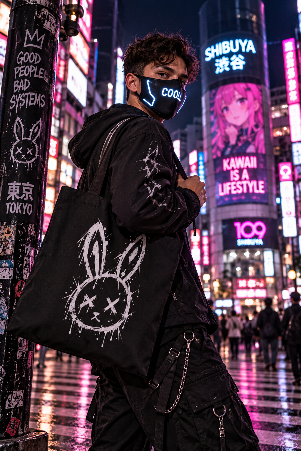 DARK REFLECTIONS – Gothic Bunny | Tote Bag