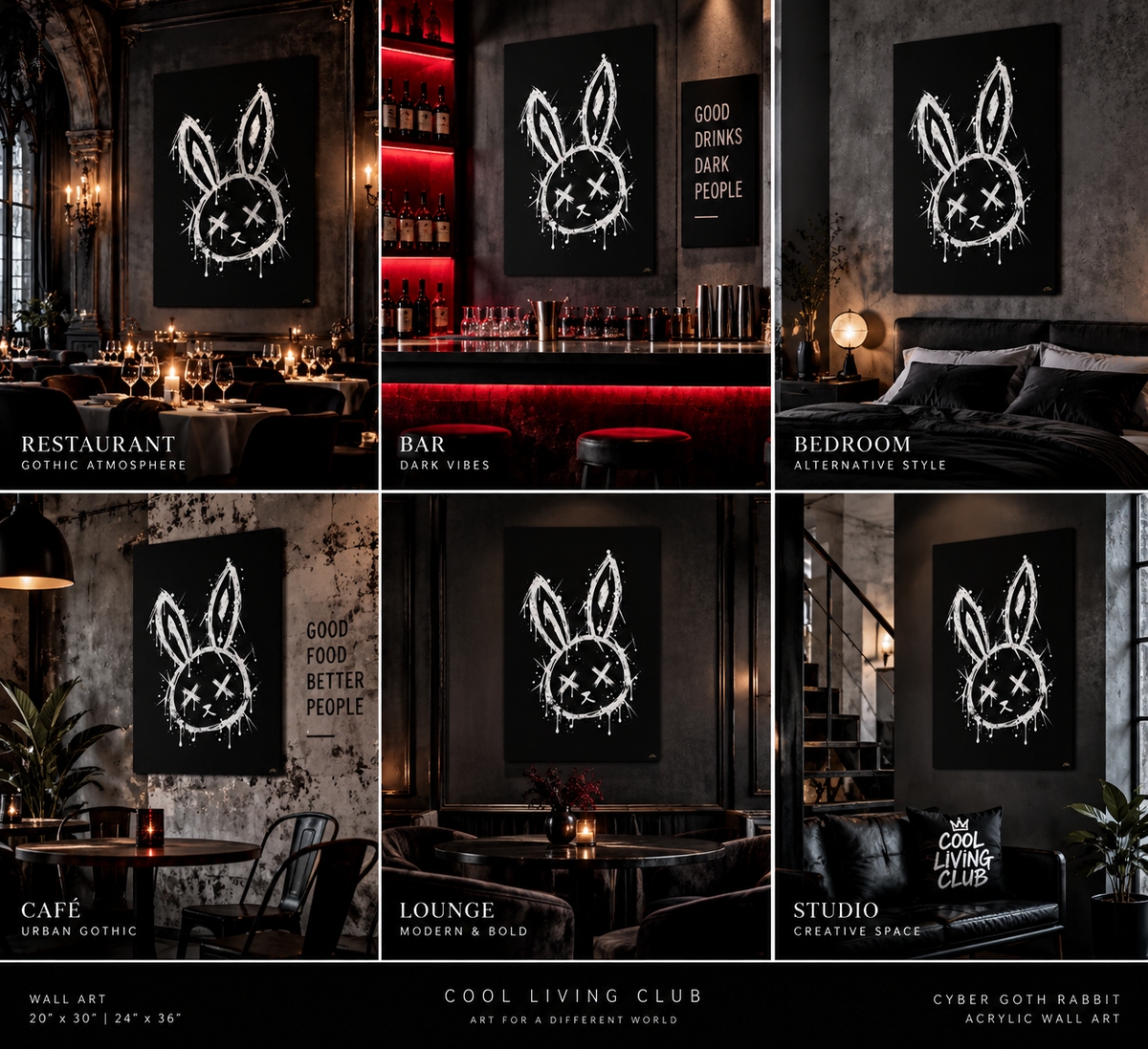 CYBER GOTH RABBIT | Acrylic Print