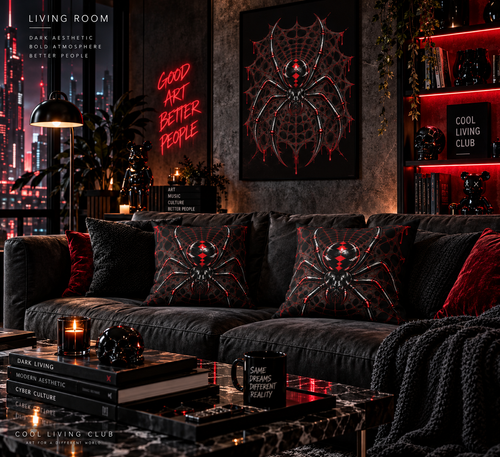 BLACK WIDOW – Spider | Gothic Throw Pillow