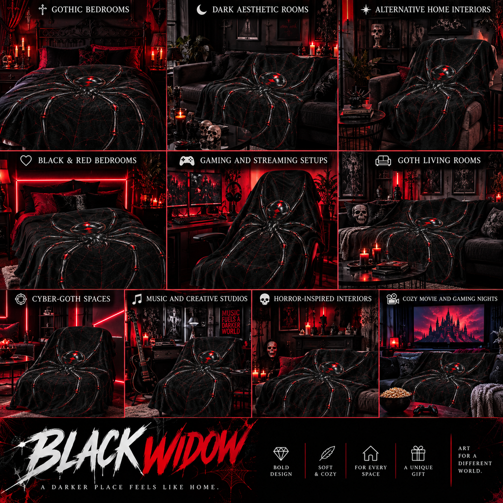 BLACK WIDOW – Spider | Gothic Blanket