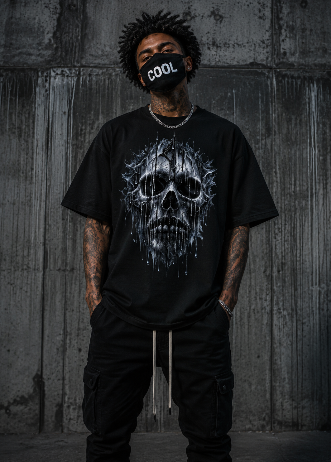 DARK REFLECTIONS – Frozen Skull | Gothic Skull T-Shirt