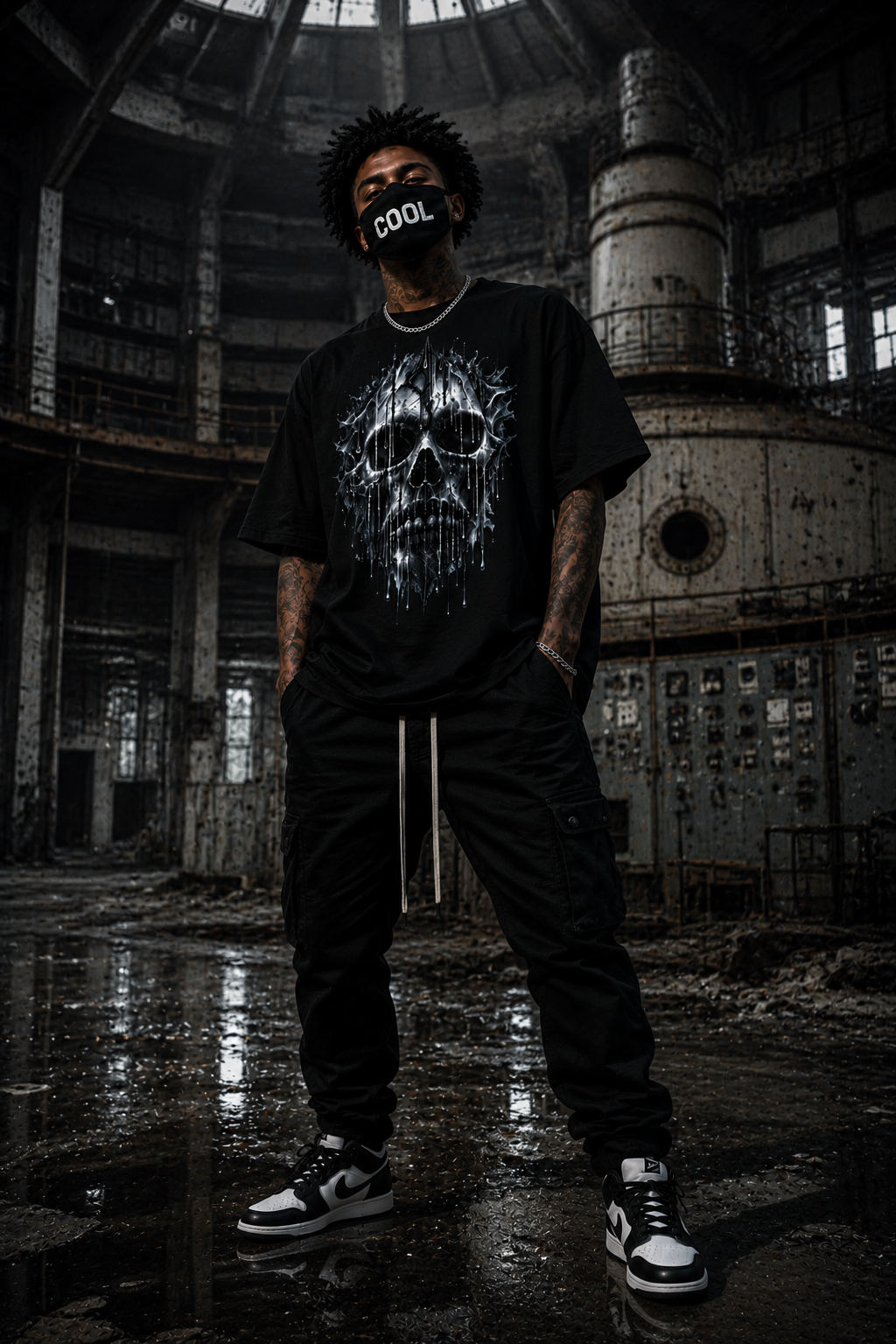 DARK REFLECTIONS – Frozen Skull | Gothic Skull T-Shirt