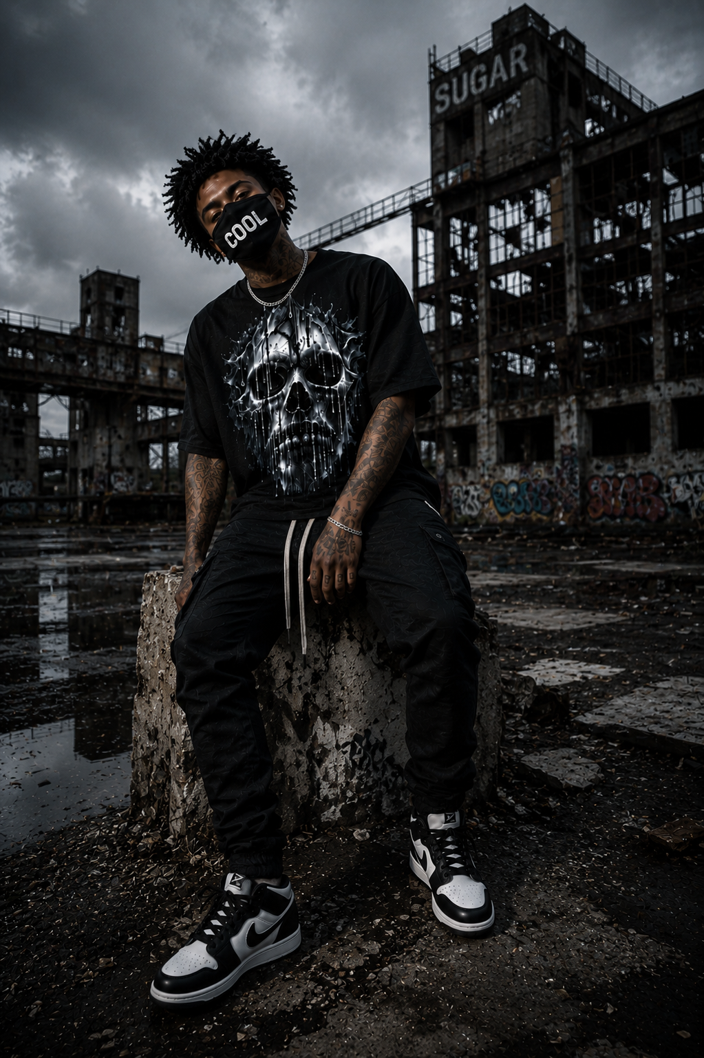 DARK REFLECTIONS – Frozen Skull | Gothic Skull T-Shirt