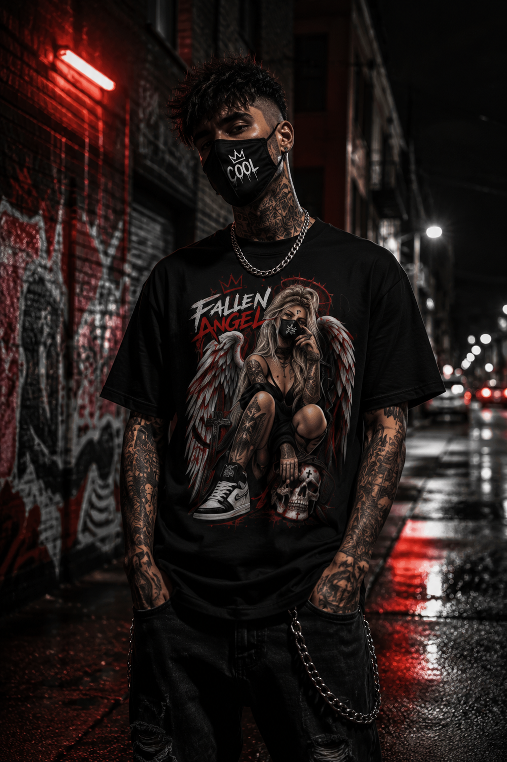 FALLEN ANGEL – Gothic Angel | Dark Art T-Shirt
